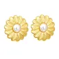 Preview: Golden Daisy Perlenohrstecker Edelstahl vergoldet